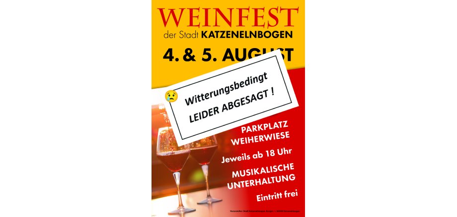 Absage Weinfest in Katzenelnbogen